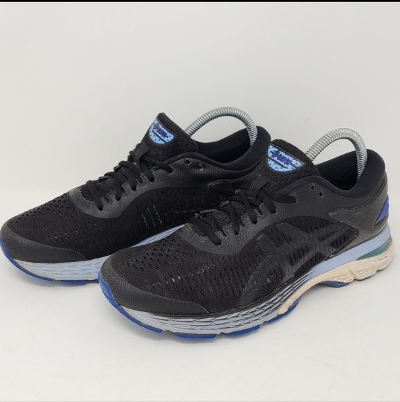 Asics Gel Kayano 25 Running Athletic Shoes Black Blue 1012A026 size 8.5 Women - Picture 2 of 9